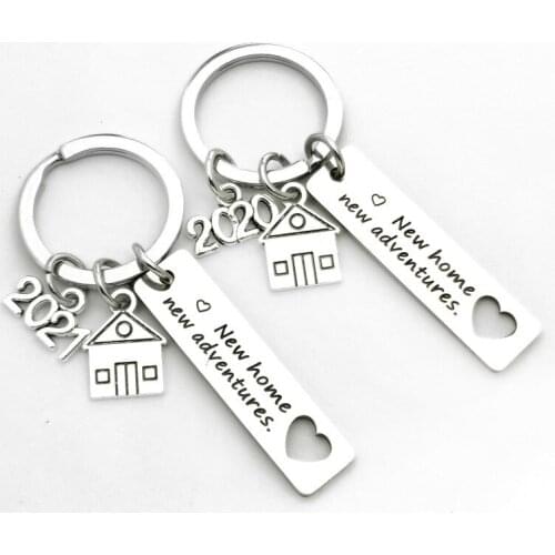 Oein Classic Keychain 2021 Good Luck Stainless Steel KeyChain Housewarming Handwork Gift for Parents Keyring Polishing Llavero