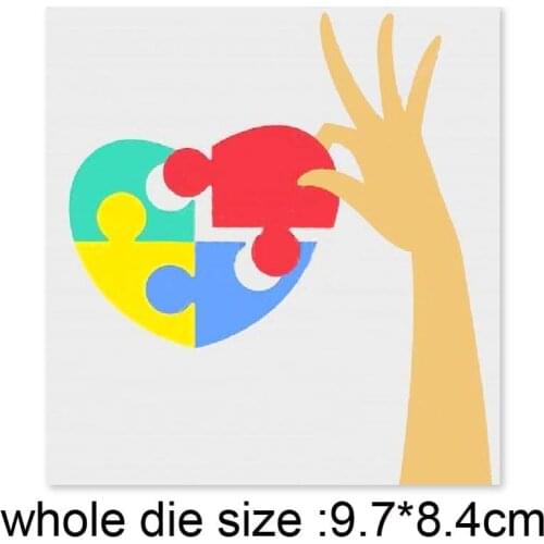 Puzzle Heart Hand Metal Cutting Dies Stencil dies Scrapbooking diy photo album Embossing Die Cut Card making Craft dies new 2020