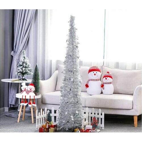 Christmas Tree Ornament Retractable Christmas Supplies Wool Top Christmas Tree Folding Christmas Decor For Home Party