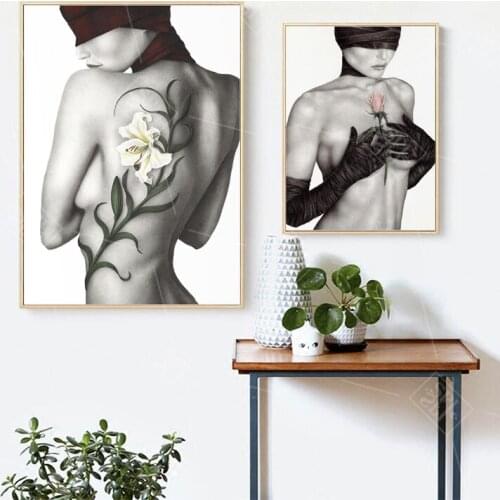 Modern Human Body Art Home Decoration Painting Creative Sexy Girls Portrait Wall Pictures for Living Room Canvas Print Posters