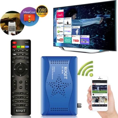 Koqit k1 Mini Receptor de satelite IPTV Decoder DVB S2 Satellite Receiver Mirror Cast DVB-S2 T2MI TV tuner Finder Wifi Youtube