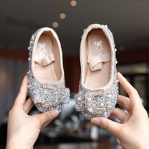 New Rhinestones Little Girl Party Princess Shoes Children Fashion Dress Shoes For Kids Dance Shoes 3 4 5 6 7 8 9 10 11 12 Year