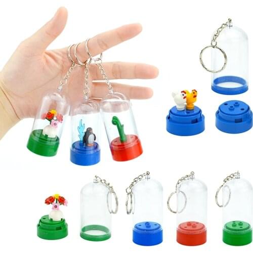 Friends Display Box with Keychain Key Ring Show Case DIY Costomized Accessories Building Blocks Self-Locking Bricks Toys