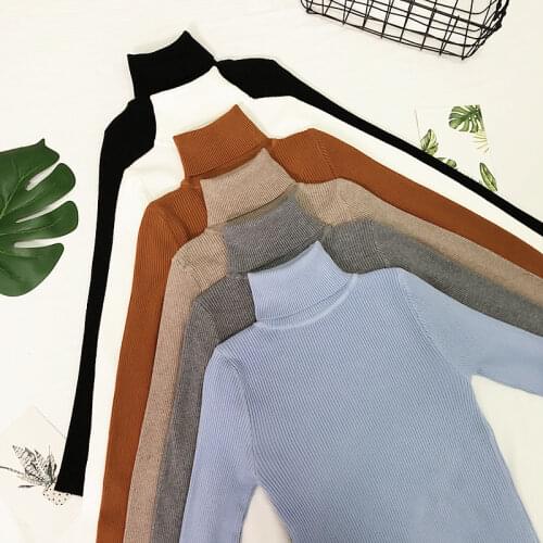 Womens Sweaters 2022 Winter Tops Turtleneck Shirt Women Thin Pullover Jumper Knitted Sweater Pull Femme Hiver Truien Dames New