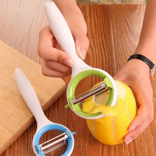 1PC Munti-fuctional Creative Fruit Vegetable Peeler Rotary Stainless Steel Blade Plastic handle Potato Peeler Tomato Knife