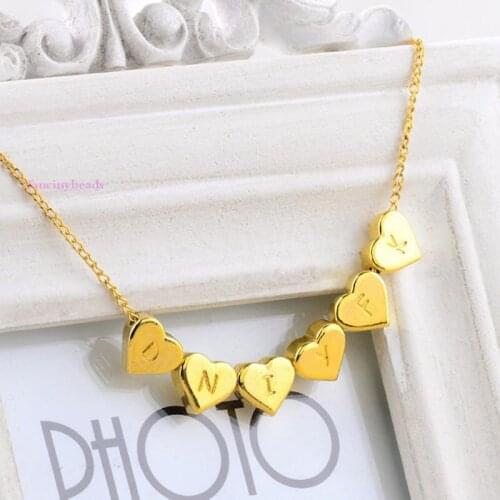 130 pieces/lot Alloy heart Shape 26 Alphabet English Letters Initial Charms DIY Metal Jewelry Findings