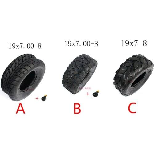 19x7.00-8 Inch ATV Vacuum Tire Four Wheel Vehcile Motorcycle Fit for 50cc 70cc 110cc 125cc Small ATV Front or Rear Wheels