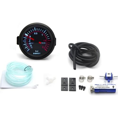 2 "52mm Turbo Boost Gauge -1-2 Bar Car Smoke Len With Adjustable Auto Turbo Boost Controller Kit