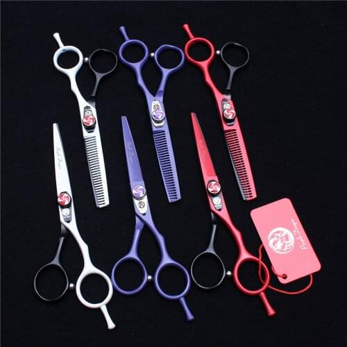 2Pcs/1Pair Z1018 6" 17.5cm 440C Purple Dragon Hairdressing Scissors Cutting Scissors Thinning Shears Professional Hair Scisssors