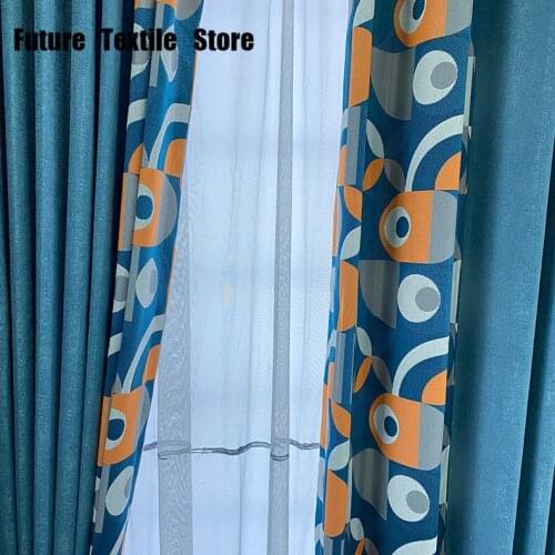 2021 New Nordic Simple Thick Jacquard Edelweiss Finished Curtains for Living Room Dining Room Bedroom Curtains Can Be Customized