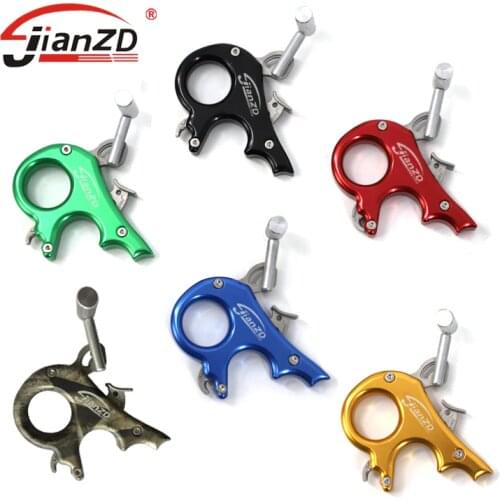 3 Finger Stainless Steel Clamp Type Hook Type Release Aid Grip Compound Bow Archery Accessories Multiple Colour