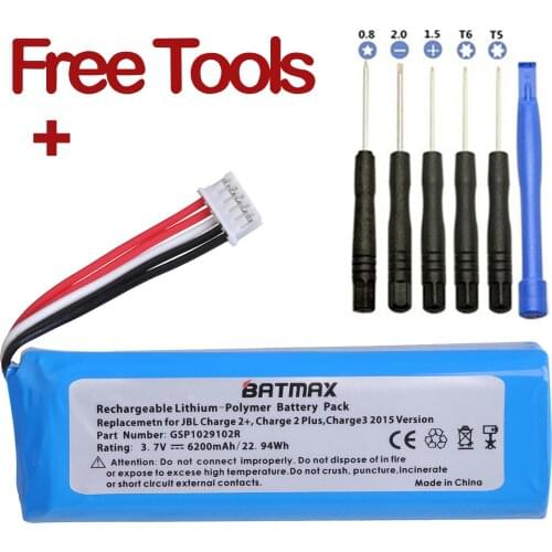 6200mAh Battery for JBL Charge 2 Plus, Charge 2+, Charge 3 2015 CS-JML310SL MLP912995-2P V2 Version Two