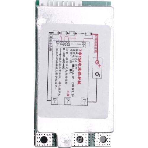 7S 24V 15A Li-Ion Lithium Battery Protection Board BMS PCB Board for E-Bike Electric Scooter