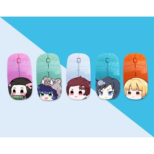 Anime Demon Slayer Kamado Tanjirou Nezuko Cute Wireless Mouse Notebook Desktop Computer Gaming Office Cosplay Mouse Viscose