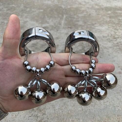 BDSM Heavy Duty Metal Ball Scrotum Stretcher Bondage Male Sex Tools Delay Ejaculation Cock Rings Sex Toys Male Penis