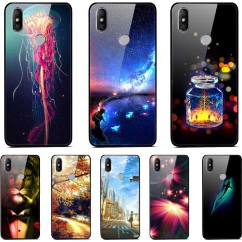 Tempered Glass Phone Case For Xiaomi Redmi S2 Case Hard Back Cover for Xiaomi Redmi Note 8 Pro Note8 Cover Silicone Bumper Coque