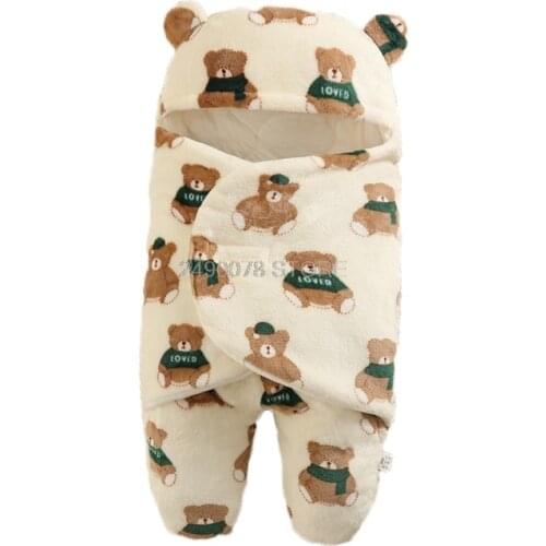 Baby winter blanket wrap double layer fleece baby swaddle baby envelope sleeping bag newborn Gift baby bedding blanket 0-9month