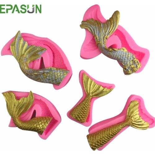 EPASUN Soap Mold Silicone New Fish Tail Soap Making Diy Foadant Soap Form Making 3d Cake Decorating Tools Moule Savon Mould
