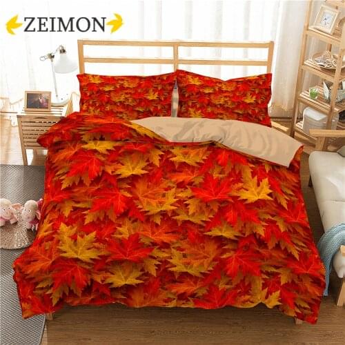 Beautiful Maple Leaf Bedding Set 2/3 Pcs Duvet Cover Set Home Textile Single/Twin/Double/Full/Queen/UK King/AU King/US King Size