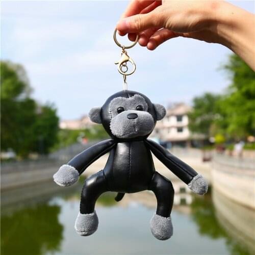 Cool Creative monkey pendant chimpanzee plush toy keychain lanyard good quality baby toy Soothing doll christmas funny gift