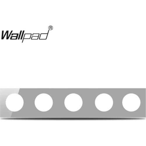 L6 Grey Glass 5 Gang Quintuple Frame Plate For L6 Wall Light Switch Socket Inserts DIY Customization