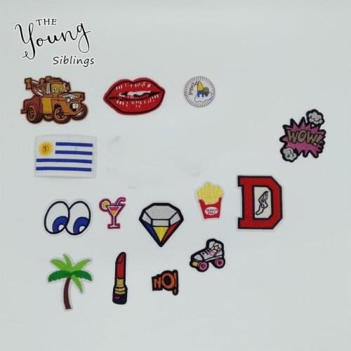 Fashion High quality Hot melt adhesive Applique Embroidery patches stripes DIY Sewing Clothing Accessories Badges C5014-C5038