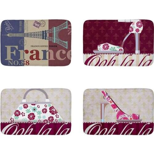 Fashion Design High Heels Bag Floor Mat Doormat Suede Cozy Carpet Welcome Entrance Door Mat Anti-slip Water Absorption mat40