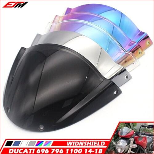 Motorcycle Accessories Sports Windshield WindScreen Deflector Viser VIsor Fits For Ducati Monster 696 796 1100 1100S MONSTER