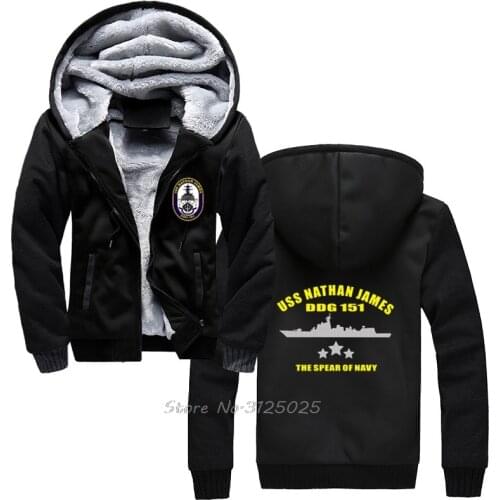 Uss Nathan James Ddg-151 Us Navy Seal The Last Ship Tv Series Hoodie Men Winter Warm Thick Sweatshirt Hoody Streetwear Hoodies