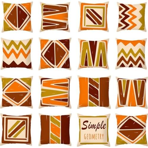 Pillow Cushion Cover Microfiber Simple Geometry Pillowcases Decorative Throw Pillows Covers For Seat Sofa Home Decor 45*45cm/pc