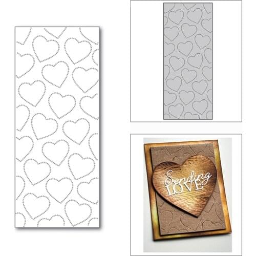 New 2021 Dotted Hearts Border Panel Metal Cutting Dies for DIY Scrapbooking and Card Making Decorative Embossing Craft No Stamps