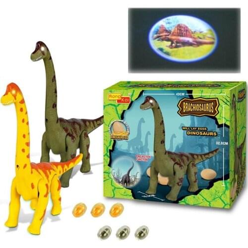 Jurassic Park Lost World Electric light projection will lay eggs Dinosaurs Toys crawling Long-necked Electric dinosaur Toys