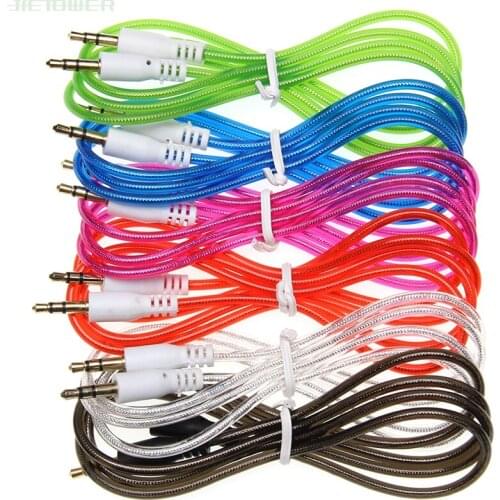Male to Male 3.5mm Crystal Stereo Audio Cable Adapter For Mobile Phone Tablet PC MP3 Mp4 Player Car Stereo AUX Cable Wire 500pcs