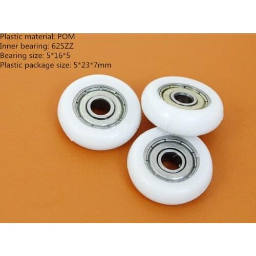 10pcs 3D Printer Accessories Delta Pulley Bearings Round Plastic Bearing 625ZZ Size 5*23*7mm
