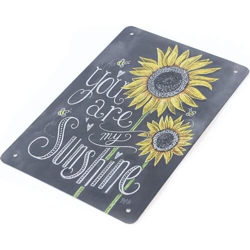 Sunflowers You are My Sunshine Vintage Decor Tin Signs 12 x 8Inch