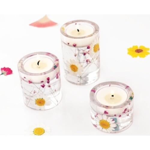 DIY Crystal Epoxy Resin Candle Holders Tray Silicone Mold Jewelry Fillings Accessory Charms Handmade Cabochon Mould Craft