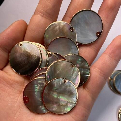 2Pcs Pendant Accessories Wafer Black Shell Pendant Wholesale For Jewelry Making Necklace Earring Handiwork Sewing Accessory