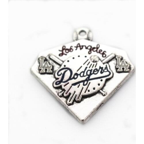 American sport 10pcs/lot baseball sport Dodgers dangle charm Pendants DIY bracelet jewelry accessory hanging charm