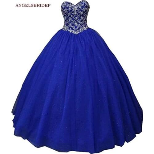 ANGELSBRIDEP Sweetheart Ball Gown Quinceanera Dresses Vestidos De 15 Anos Bling Bling Beading Tulle Cinderella Birthday Gowns