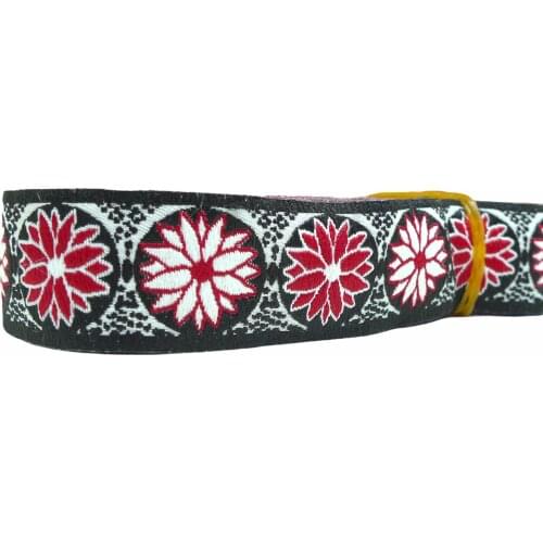 10 Meters 7/8'' 22mm Red Daisy Flower Adjustable Headbands Woven Jacquard Ribbon