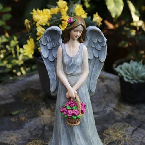 Garden Decoration Outdoor Garden American Country Gardening Decoration Resin Figure Little Angel Flower Fairy Decoration