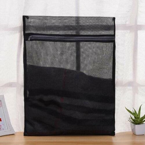 1Pcs Fine Mesh Laundry Bag Black Protective Washing Nylon Bra Clothes Zipper Net Special Machine Care R3E0