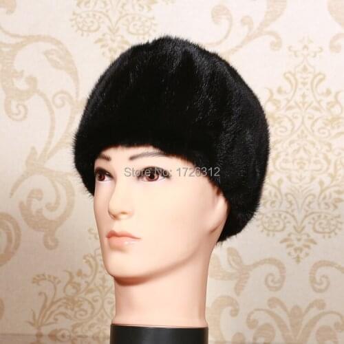 Mink hair hat fur hat French quinquagenarian Men cap winter gift