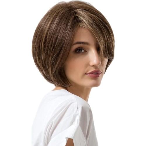 Silky Short Human Hair Straight Wig For Naughty Girls Dressing Freedom Style