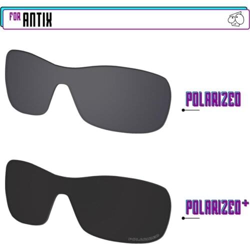 EZReplace Polarized Replacement Lenses for - Oakley Antix Sunglasses - Black P Plus-Black Iridium P