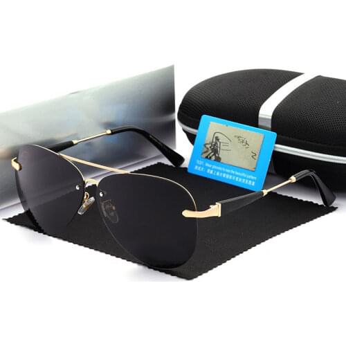 2021 mens sunglasses polarized driving glasses uv400 brand designer mercede piloto glasses metal frameless retro