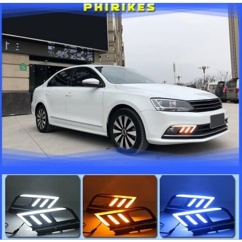LED DRL Daytime Running Light Daylight For Volkswagen VW Jetta Sagitar MK6 2015-2018 car styling driving