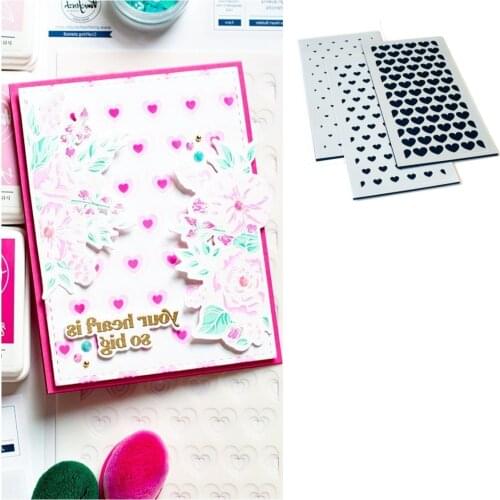 SLIMLINE HEARTS BUILDER LAYERING STENCIL for DIY Scrapbooking Album Stamp Make Paper Template DIY Greeting Card Handmade 2021