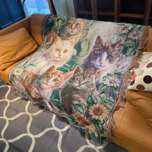Tapestry Room Decoration Girl Heart Pet Blanket Knitted Fabric Bed Cover Blanket Sofa Cover Sofa Towel Full Covered Floor Mat