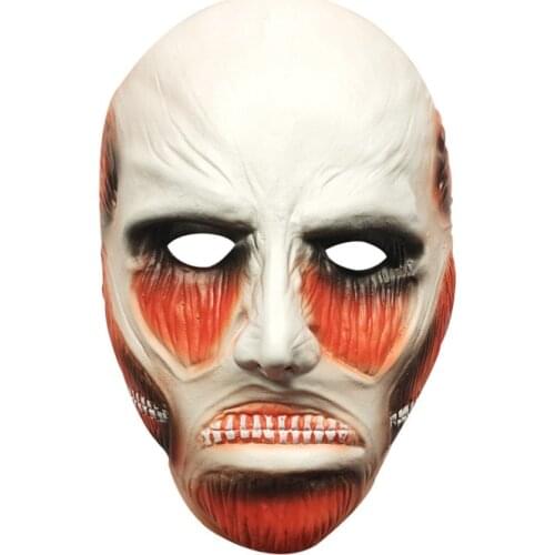Japaese Anime Attack on Titan Cosplay Mask Colossal Titan Full Face Mask Halloween Christmas Party Performing Props Headgear